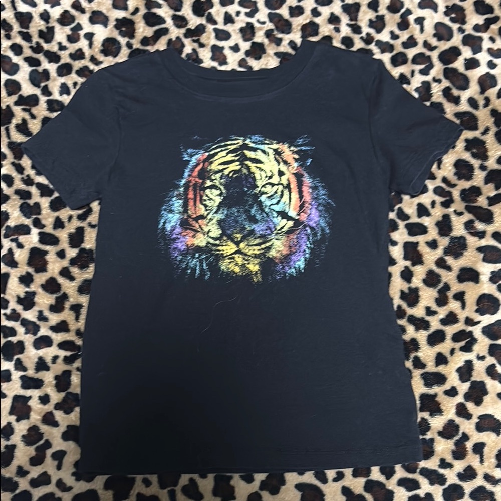 Kids Black Tiger Graphic T-Shirt